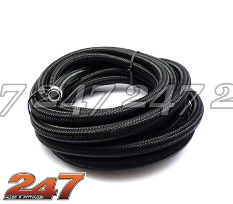 250 Series Black Nylon Braided Hose (PTFE Teflon)