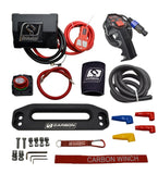 Carbon 12K 12000lb Electric Winch With Black Rope & Red Hook VER. 3 - CW-12KV3R 6