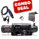 Carbon 12K V.3 12000lb Winch Black Hook Installers Combo Deal - CW-12KV3-COMBO1 1